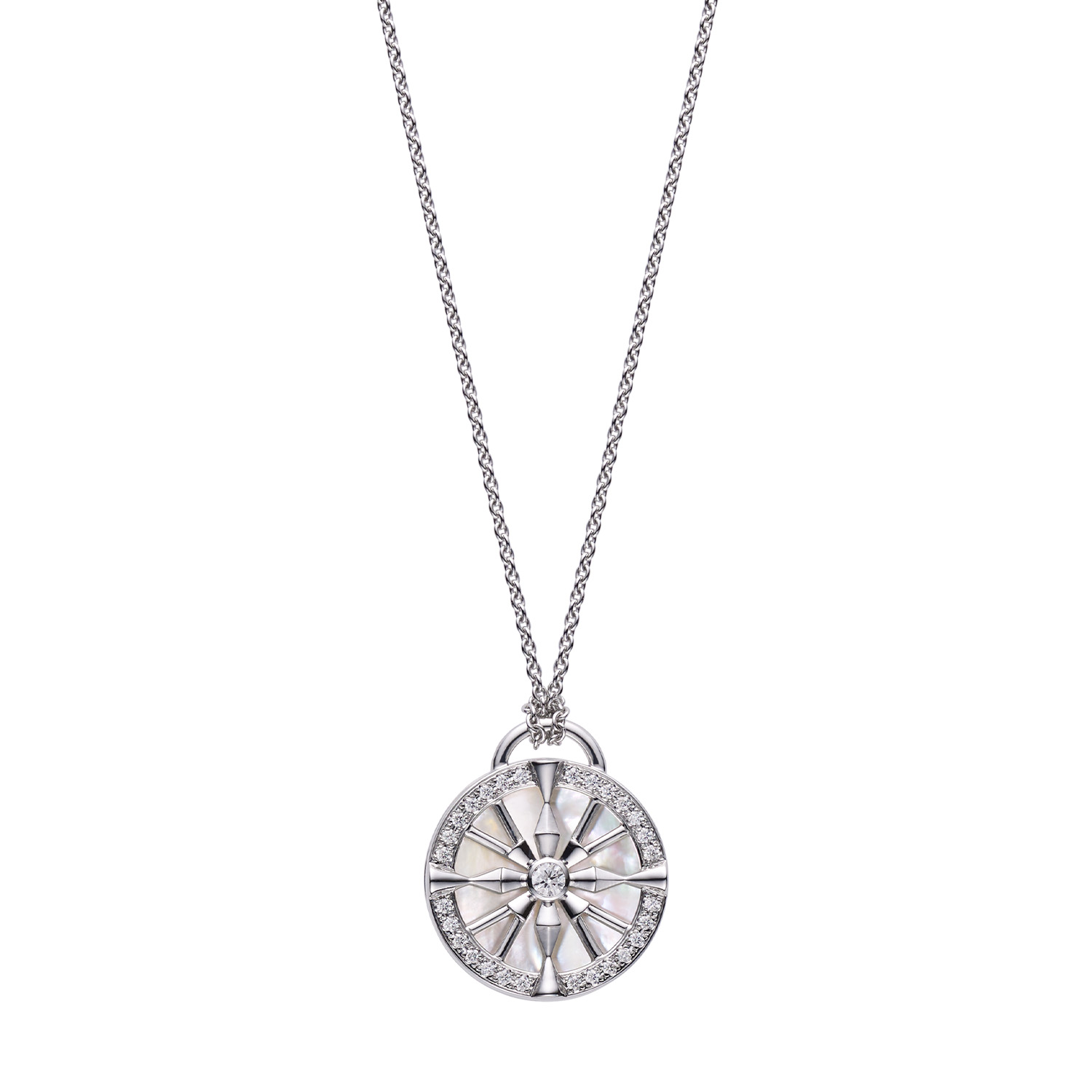 Lucky Arrows Mother Of Pearl And Diamond Pendant