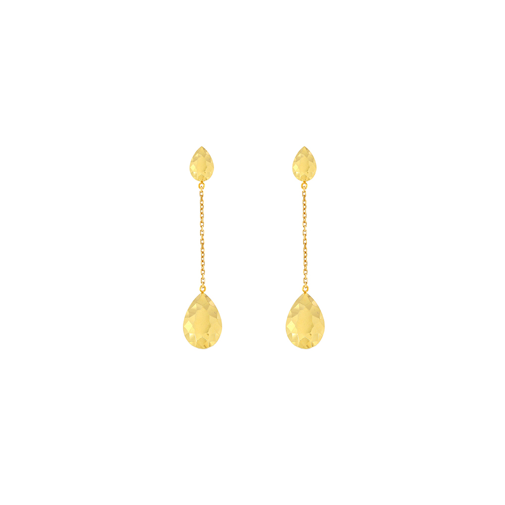 Moda Diamante 18k Yellow Gold Earrings