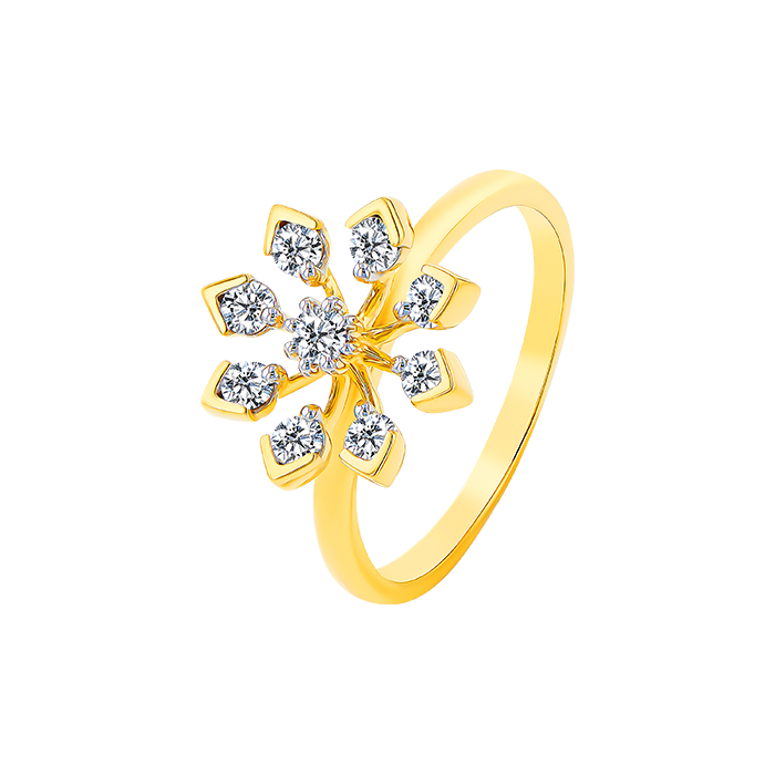 Nakshatra Diamond Ring In 18K Gold