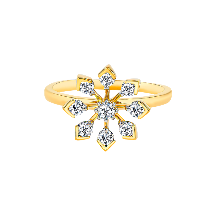 Nakshatra Diamond Ring In 18K Gold