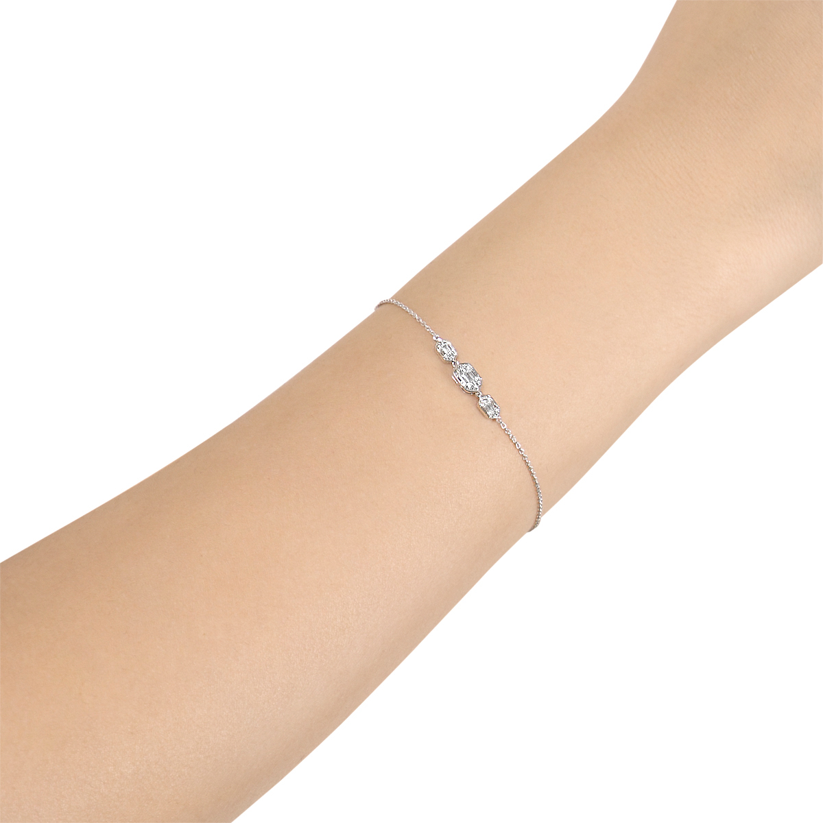 Palace Baguette 0 21 Carat Diamond Bracelet 18k White Gold