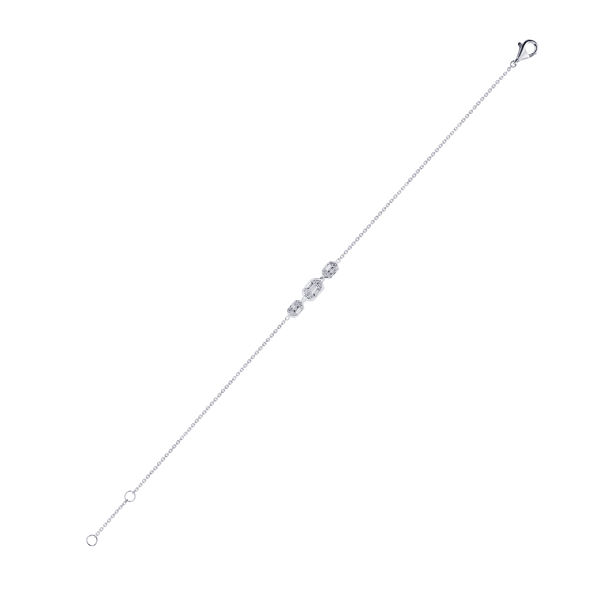 Palace Baguette 0 21 Carat Diamond Bracelet 18k White Gold