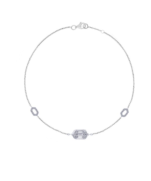 Palace Baguette Single Motif Diamond Bracelet 18k White Gold