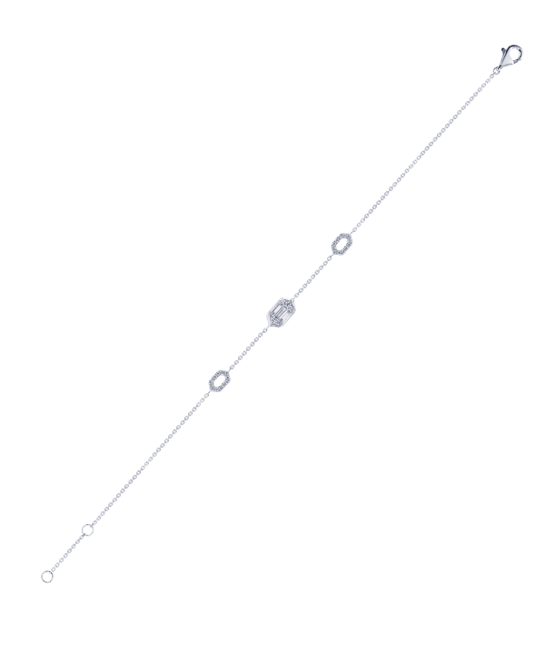 Palace Baguette Single Motif Diamond Bracelet 18k White Gold