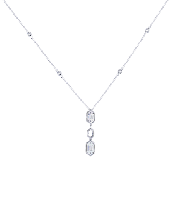 Palace Baguette Cut Diamond Necklace 18k White Gold