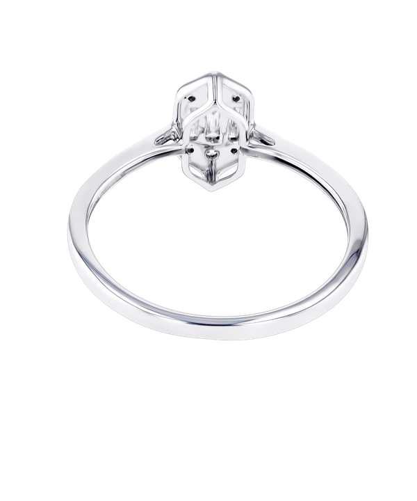 Palace Baguette Single Motif Diamond Ring 18k White Gold