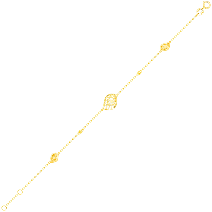 Paradise Light Weight Bracelet In 18k Yellow Gold
