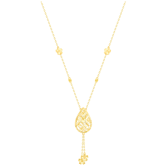 Paradise Light Weight Necklace In 22k Yellow Gold