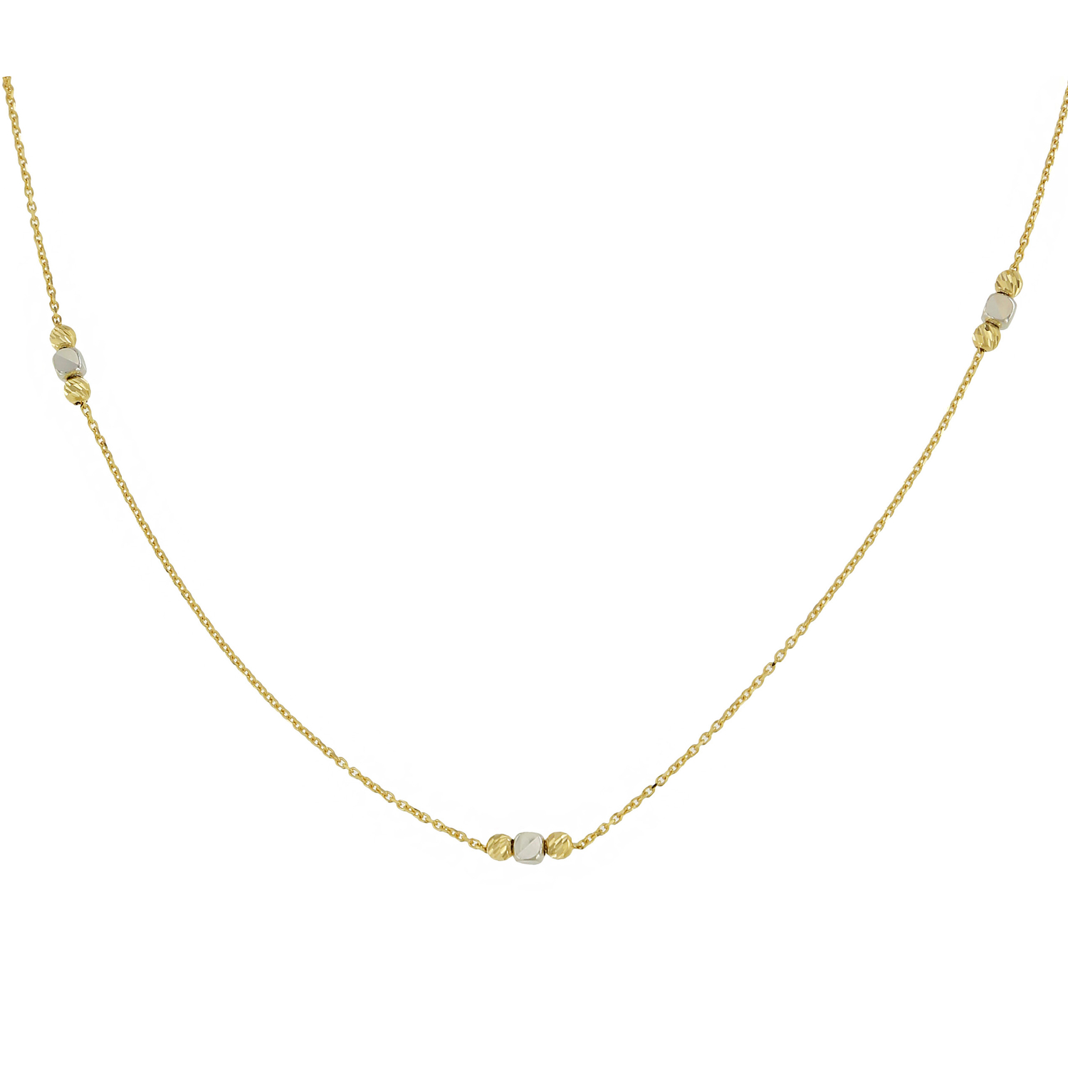 Prisma Cubes 18k Yellow & White Gold Necklace