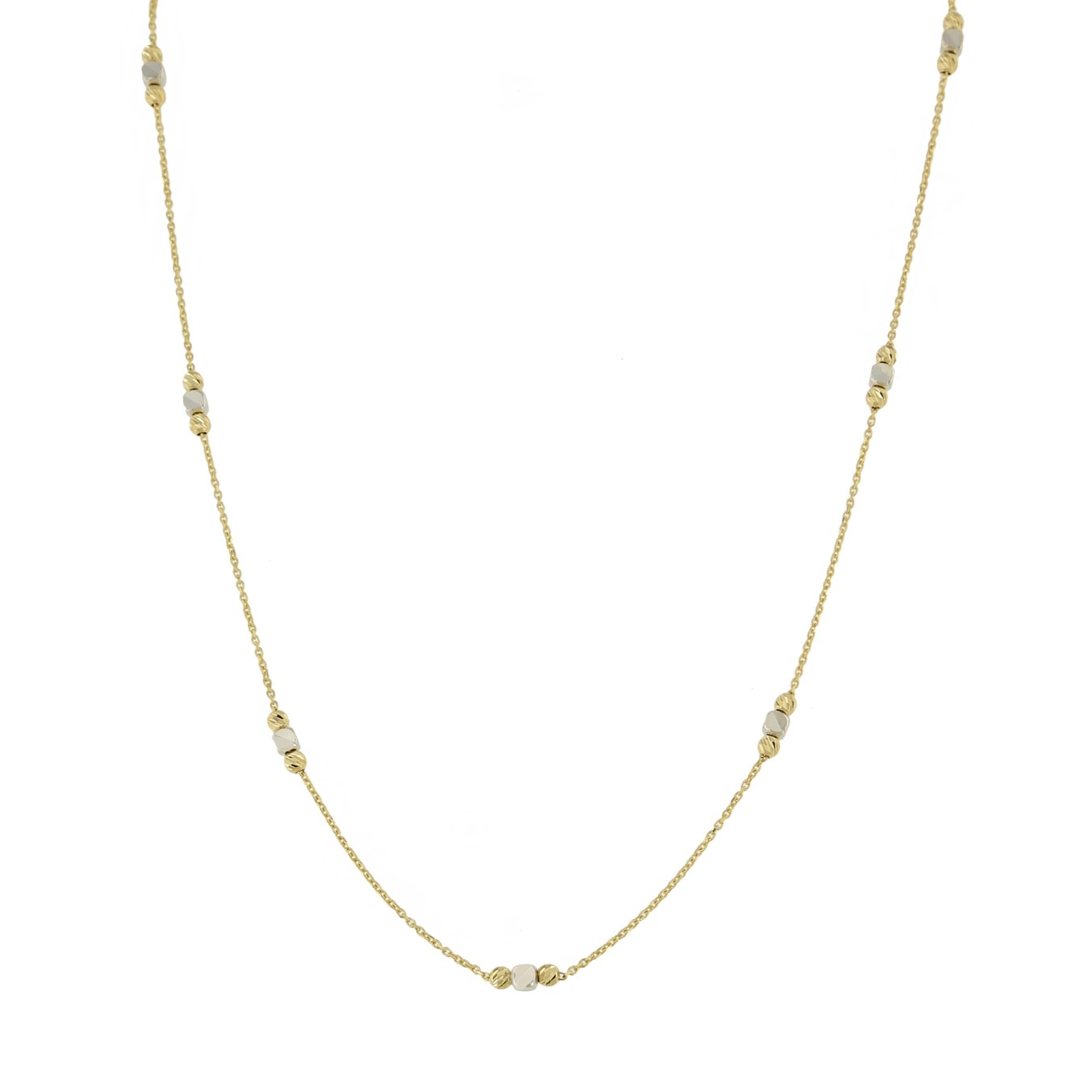 Prisma Cubes 18k Yellow & White Gold Necklace
