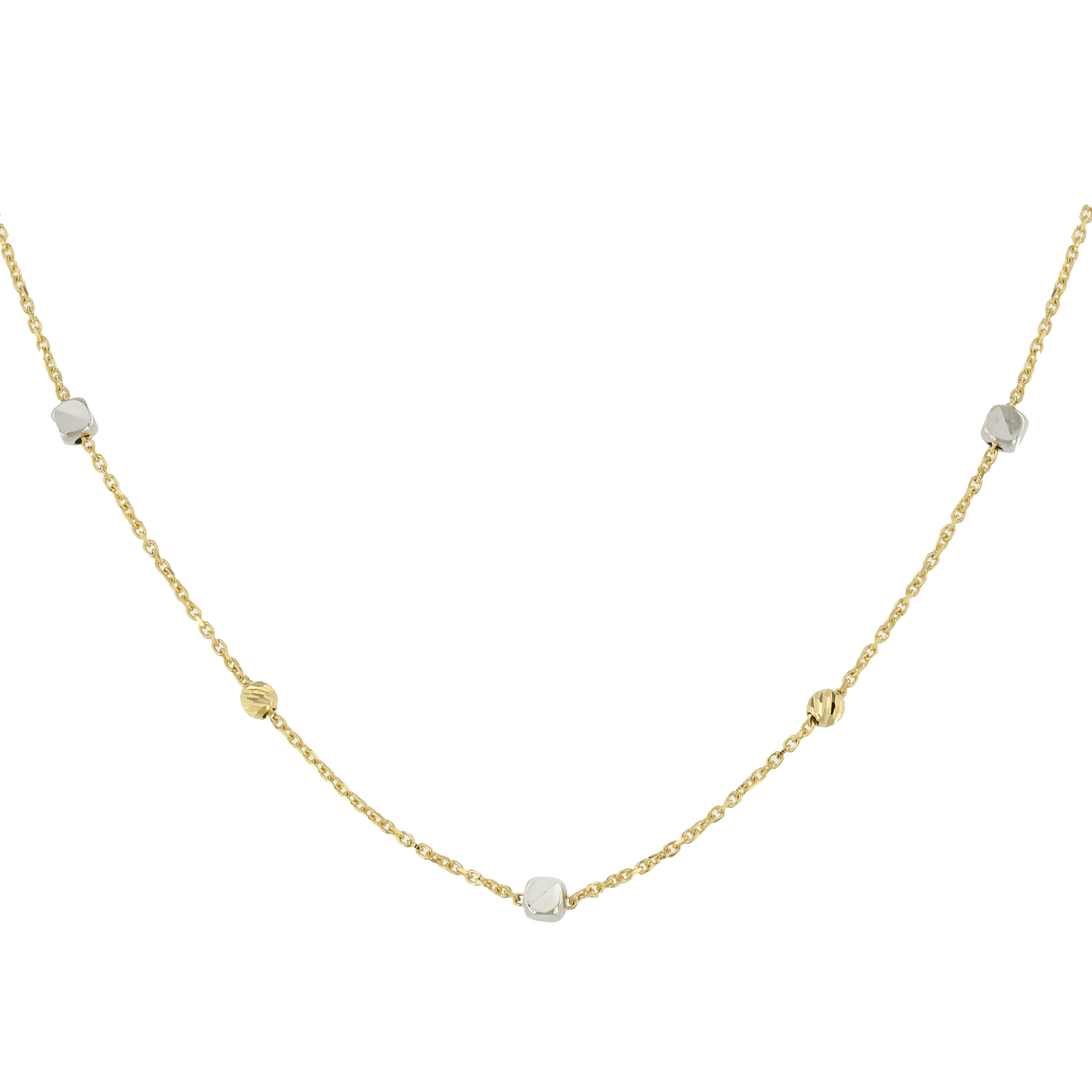 Prisma Cubes 18k Yellow & White Gold Necklace