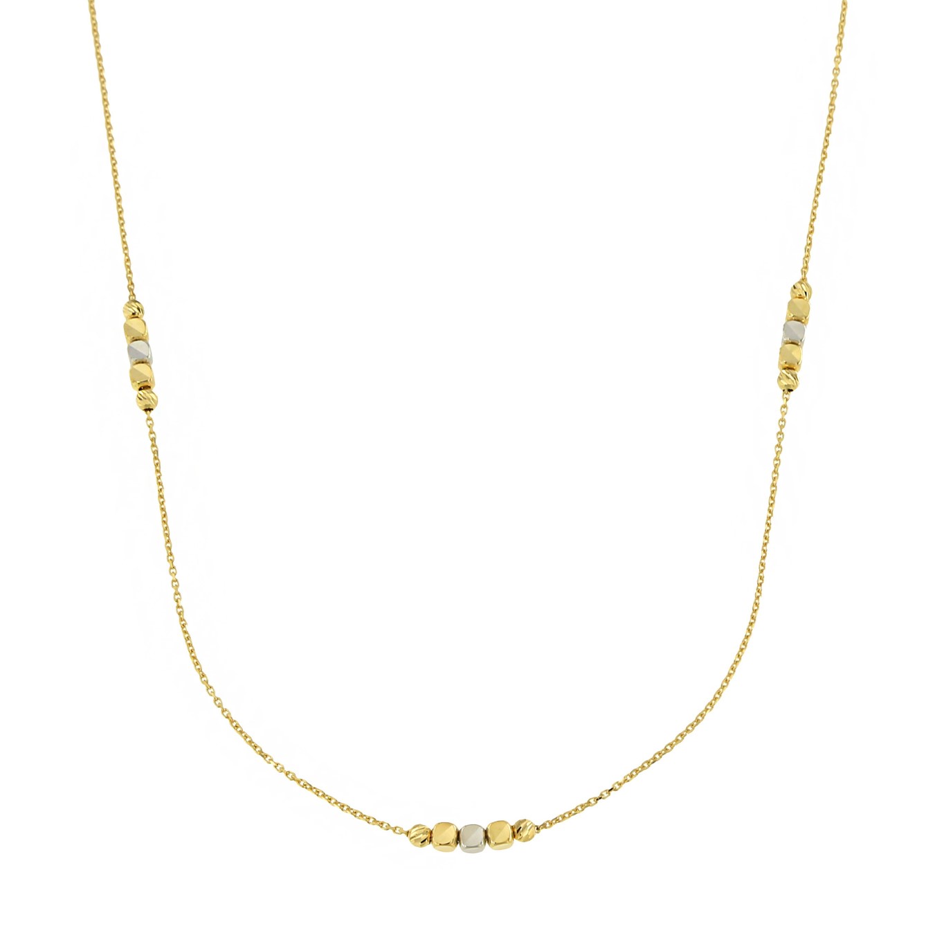 Prisma Cubes 18K Yellow & White Gold Necklace