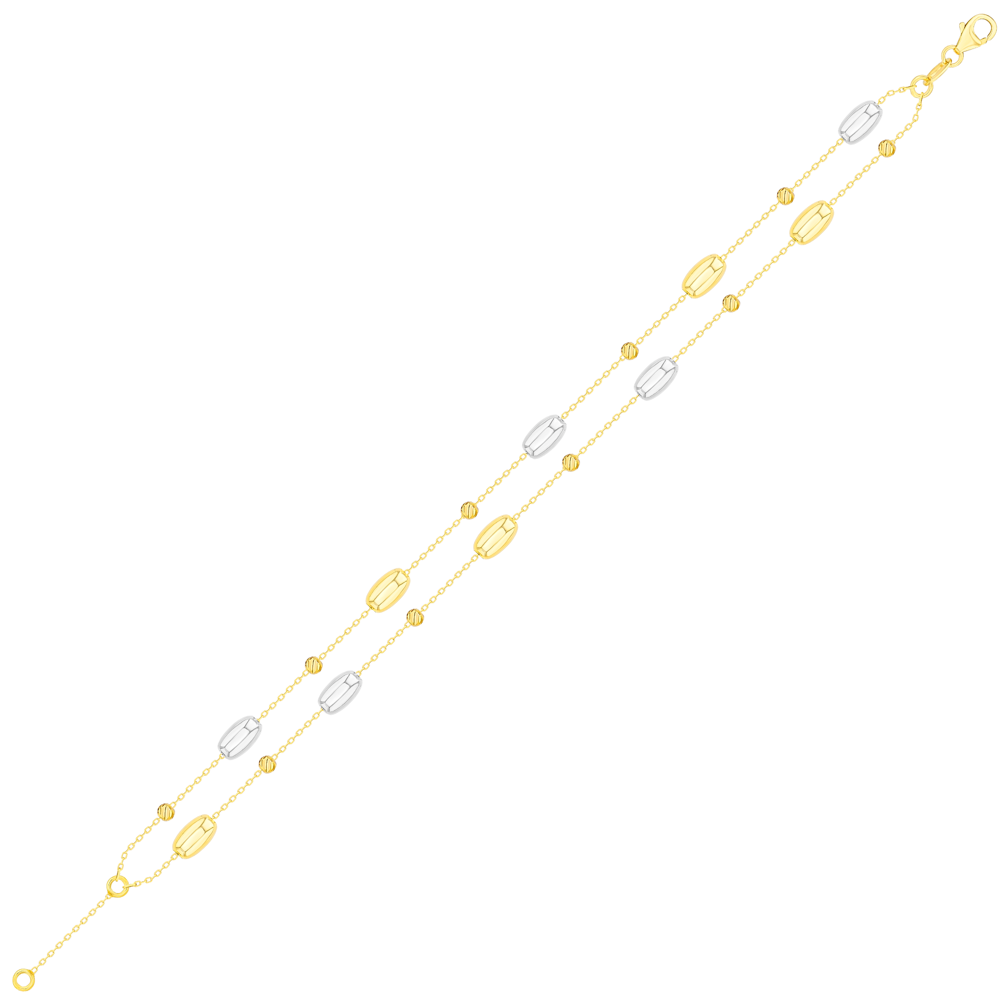 Oval Bracelet in 18K Yellow & White Gold