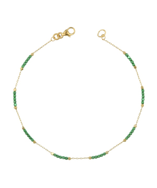 Prisma Sorriso 18k Gold Bracelet With Green Colour Coated Accents