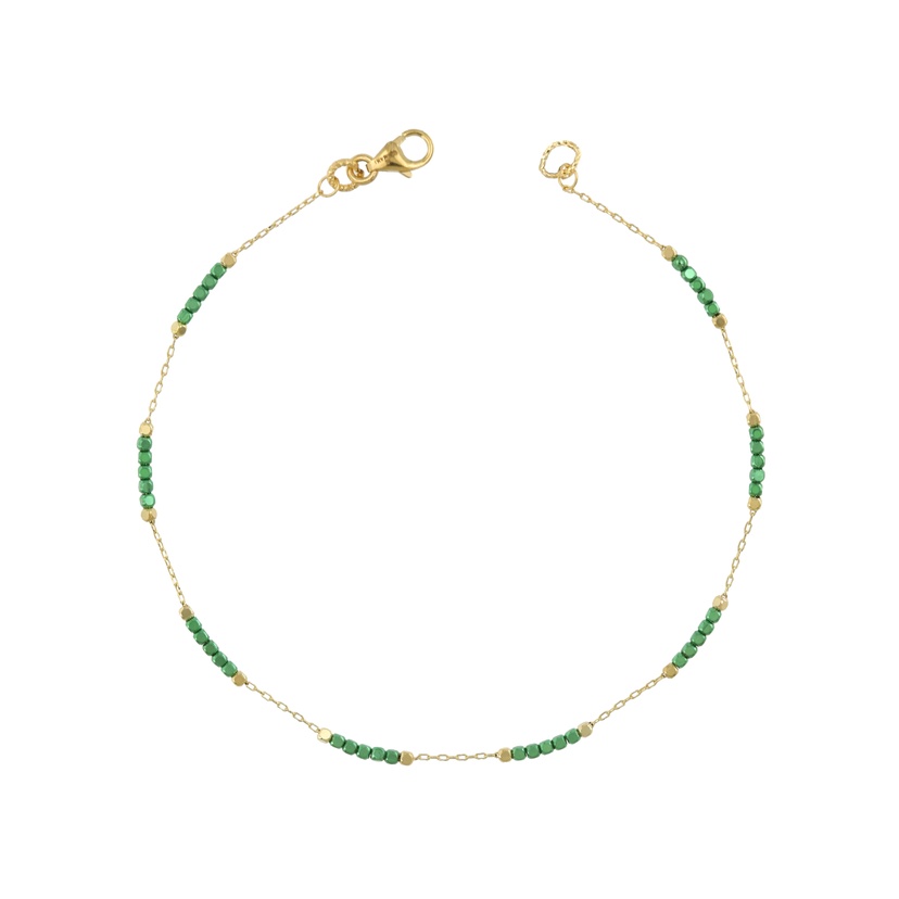 Prisma Sorriso 18K Gold Bracelet With Green Colour-Coated Accents