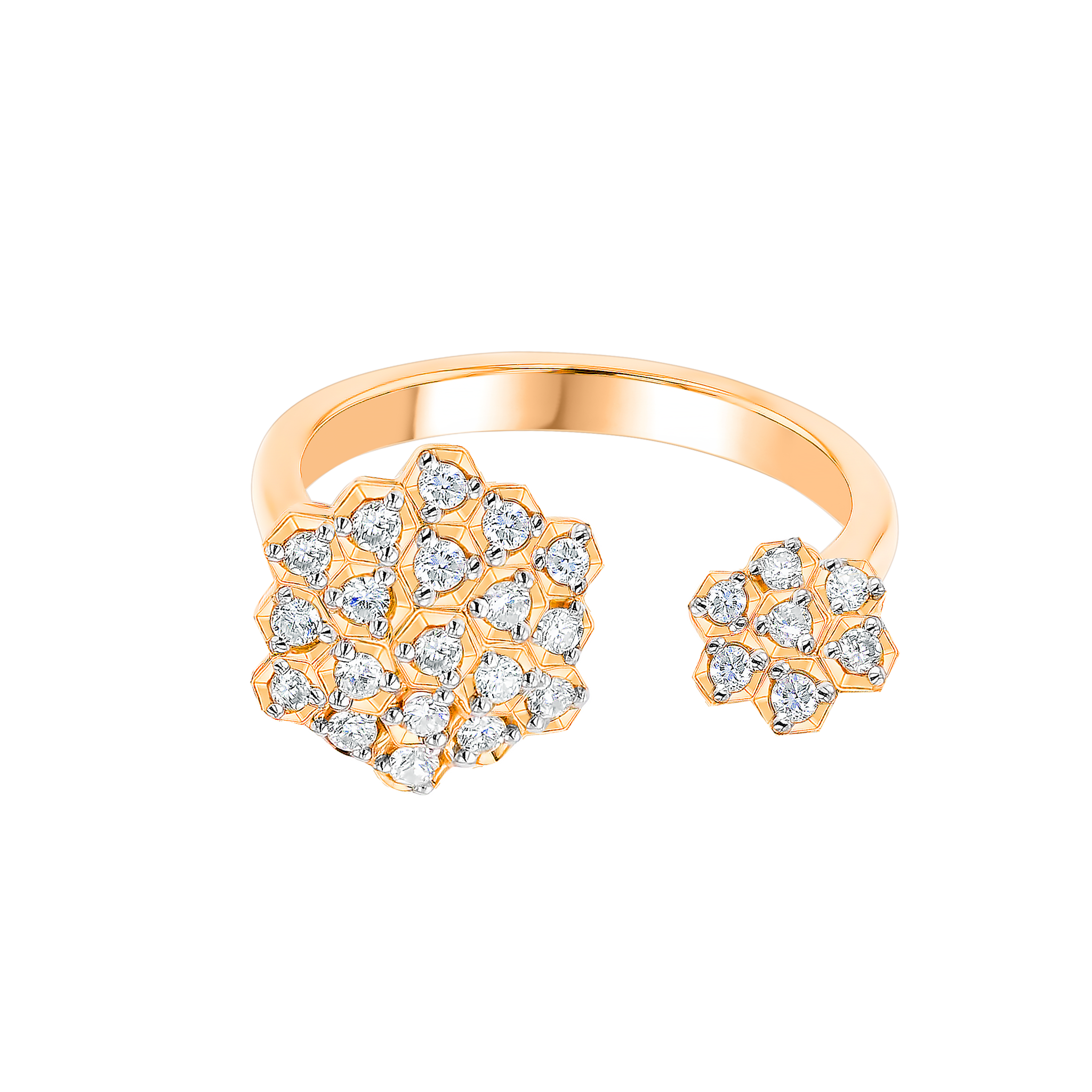 Pyramid Open Ring 18k Rose Gold