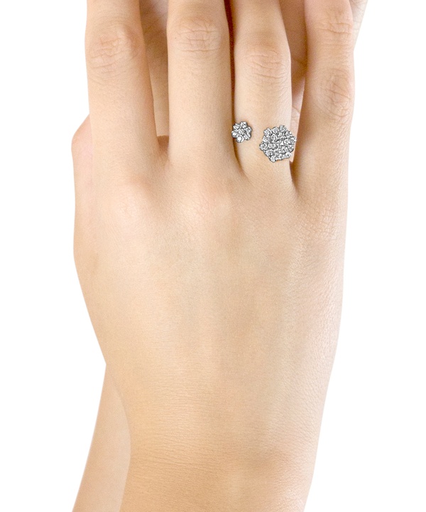 Pyramid Open Ring 18k White Gold
