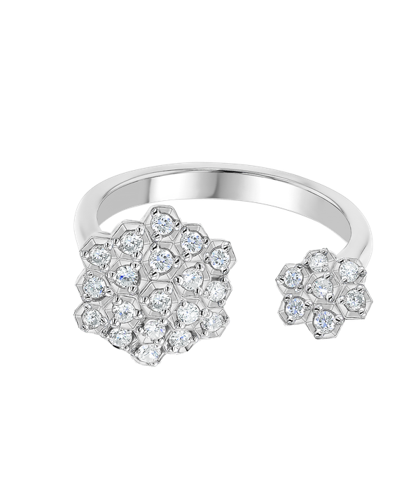 Pyramid Open Ring 18k White Gold