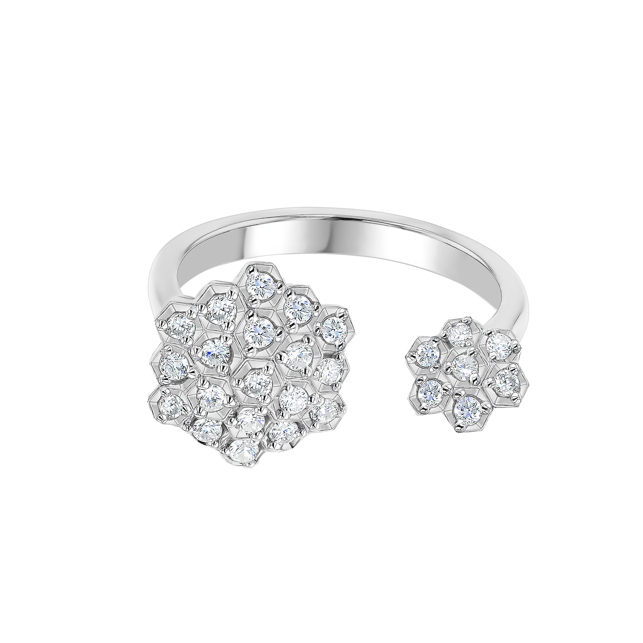 Pyramid Open Ring 18k White Gold