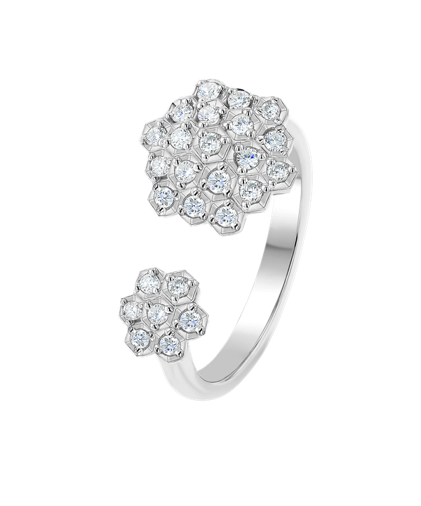 Pyramid Open Ring 18k White Gold