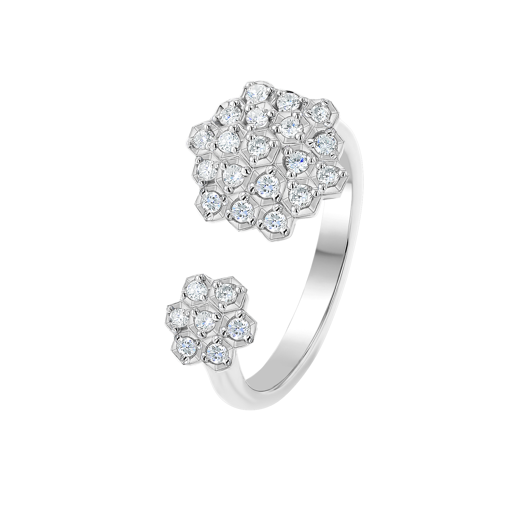 Pyramid Open Ring 18k White Gold