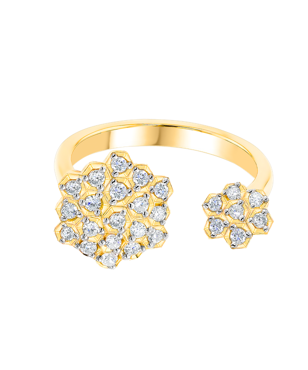 Pyramid Open Ring 18k Yellow Gold