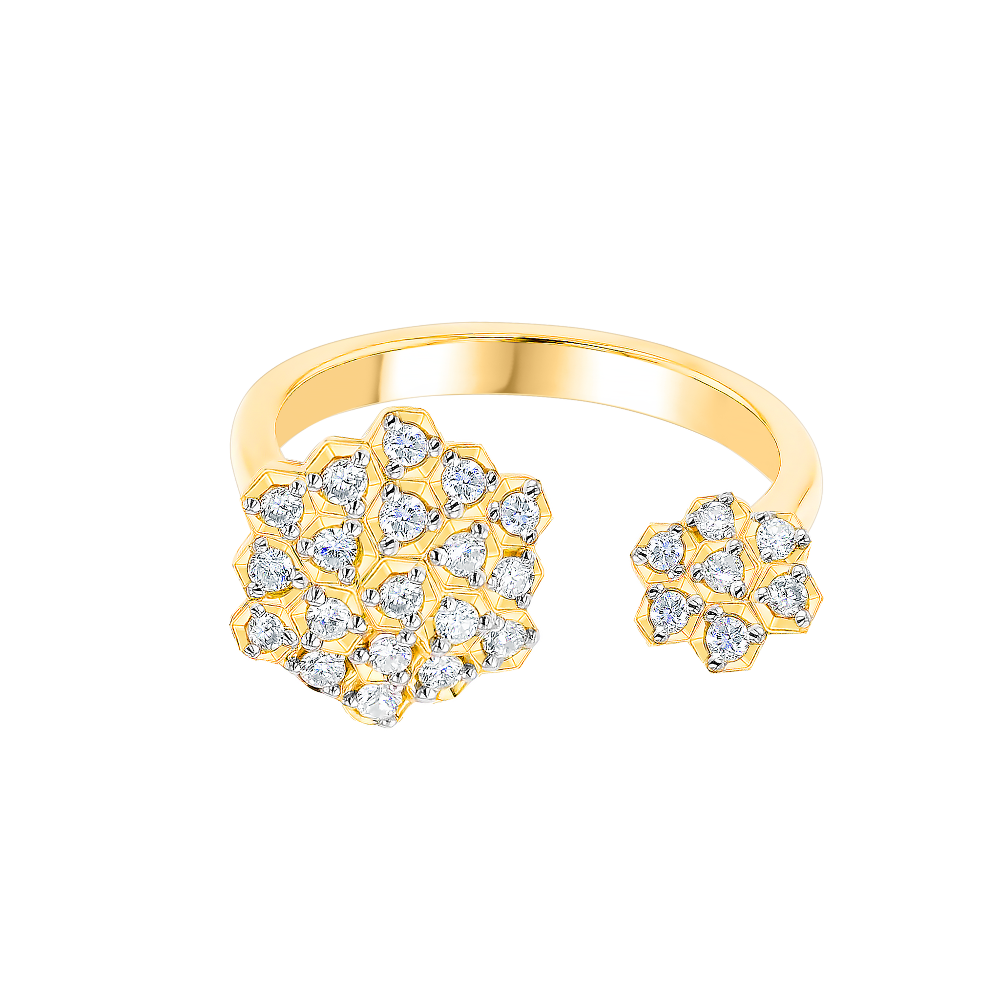 Pyramid Open Ring 18k Yellow Gold