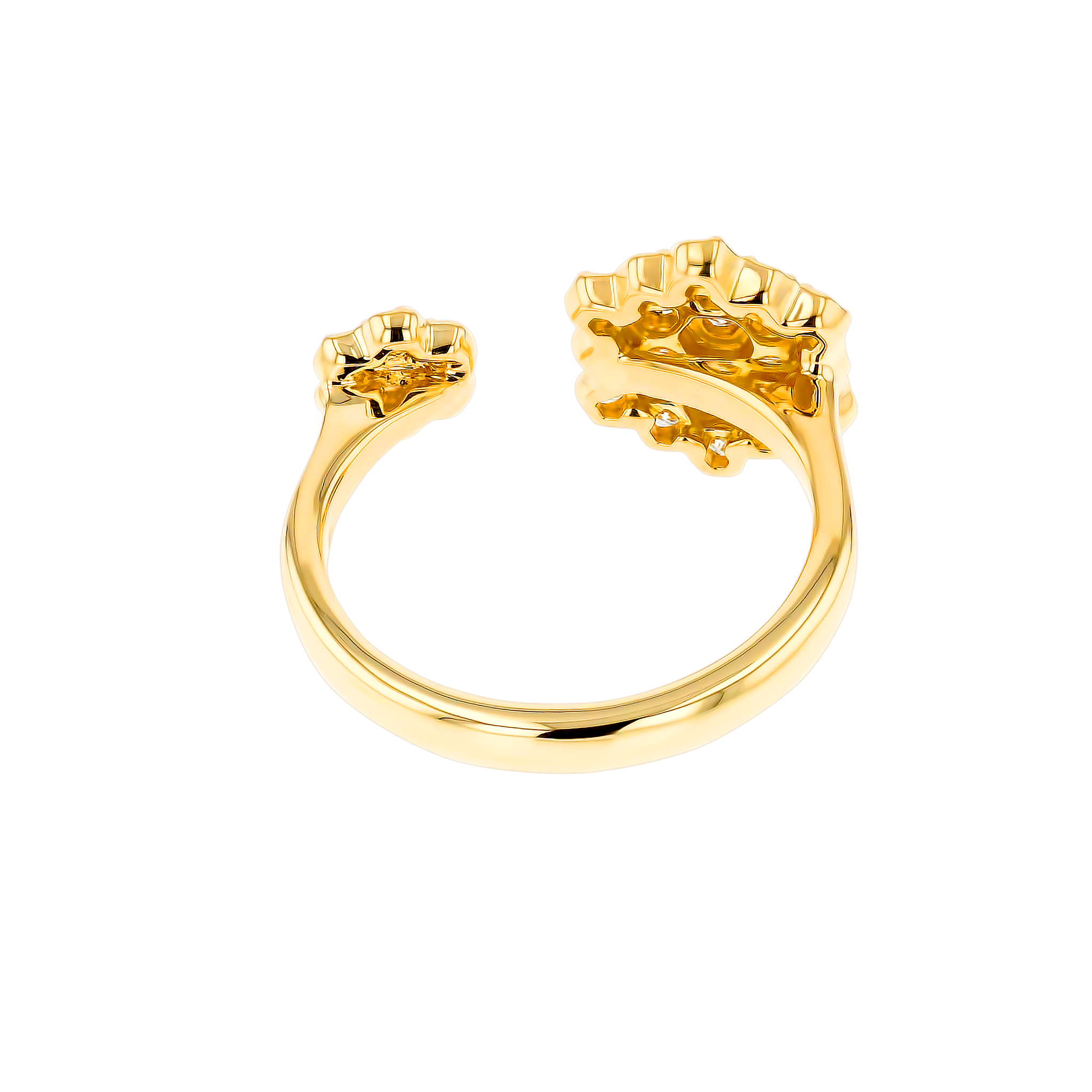Pyramid Open Ring 18k Yellow Gold