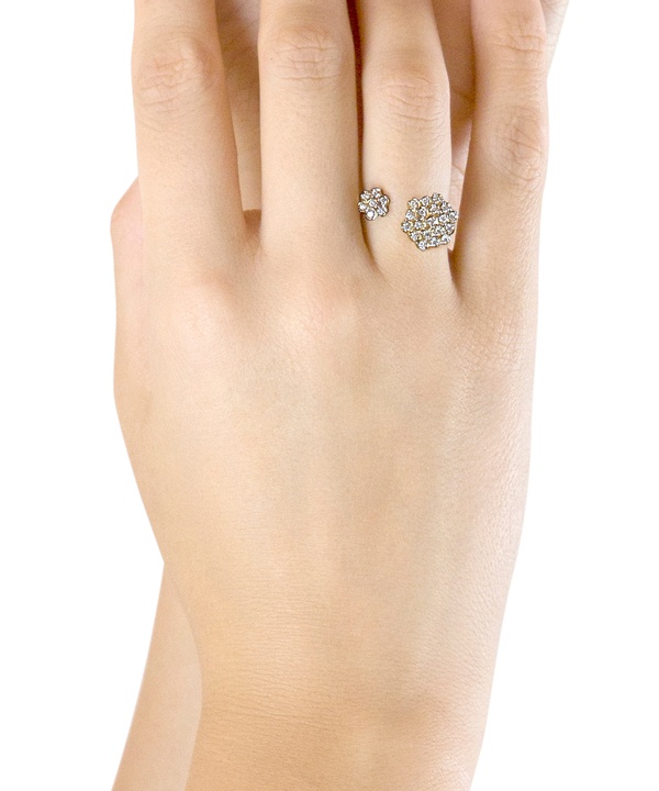 Pyramid Open Ring 18k Yellow Gold