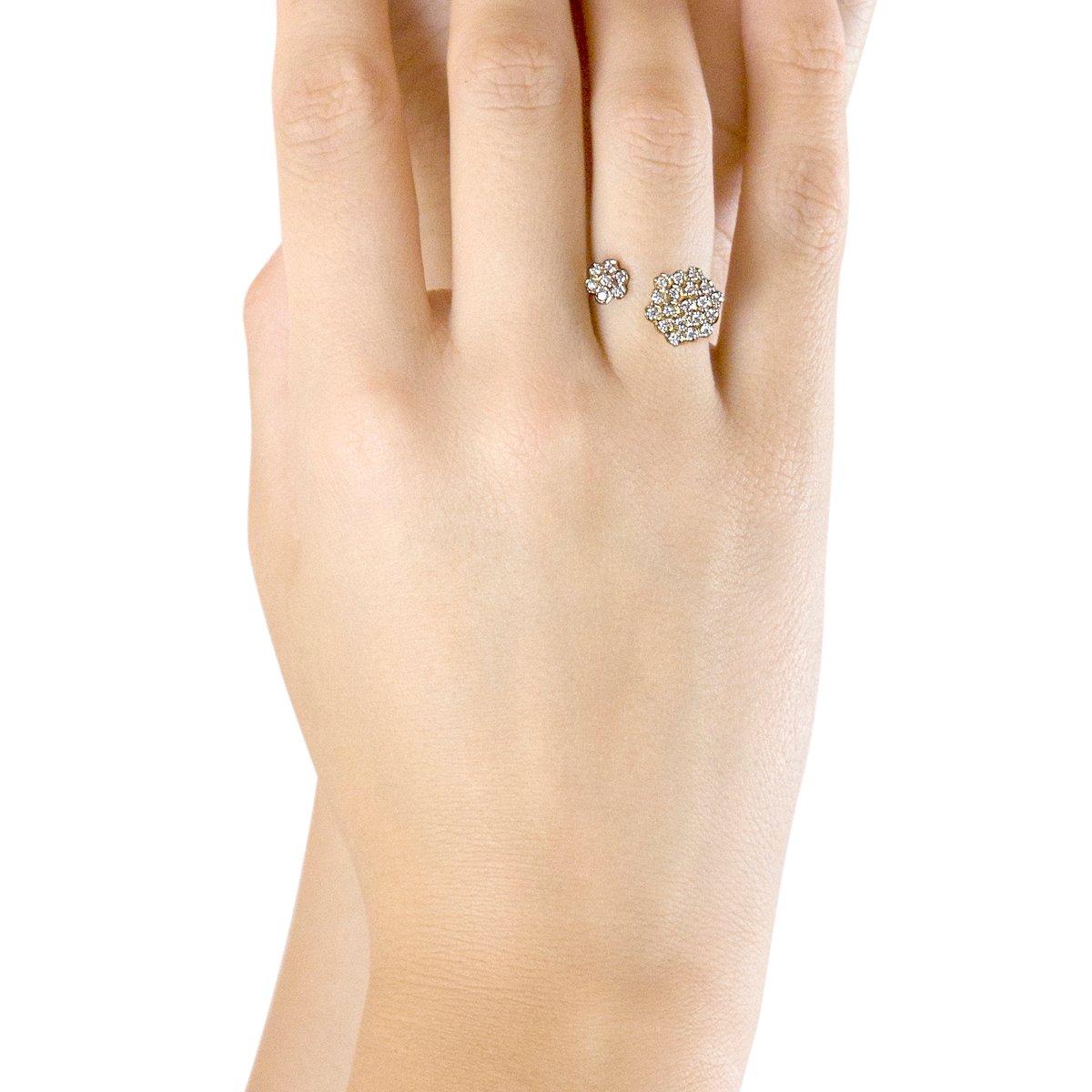 Pyramid Open Ring 18k Yellow Gold