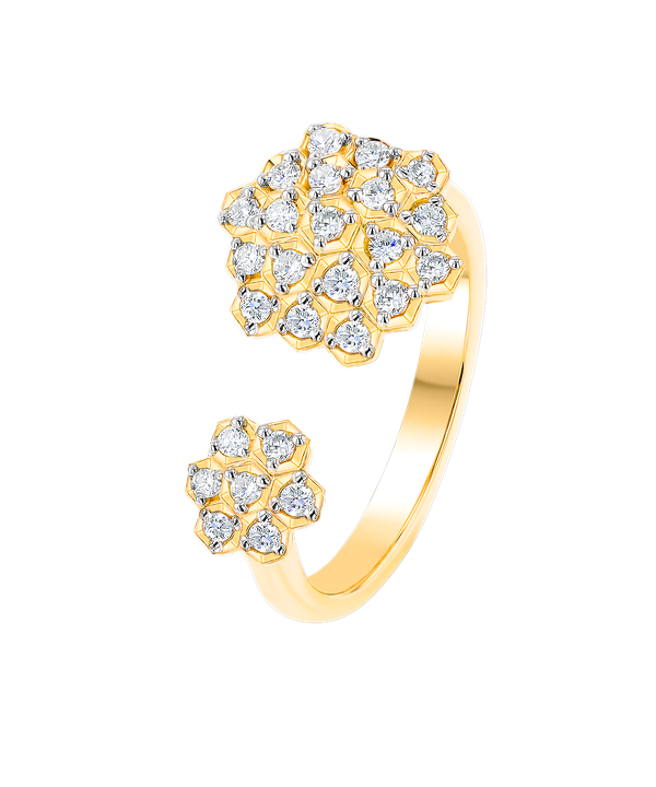 Pyramid Open Ring 18k Yellow Gold