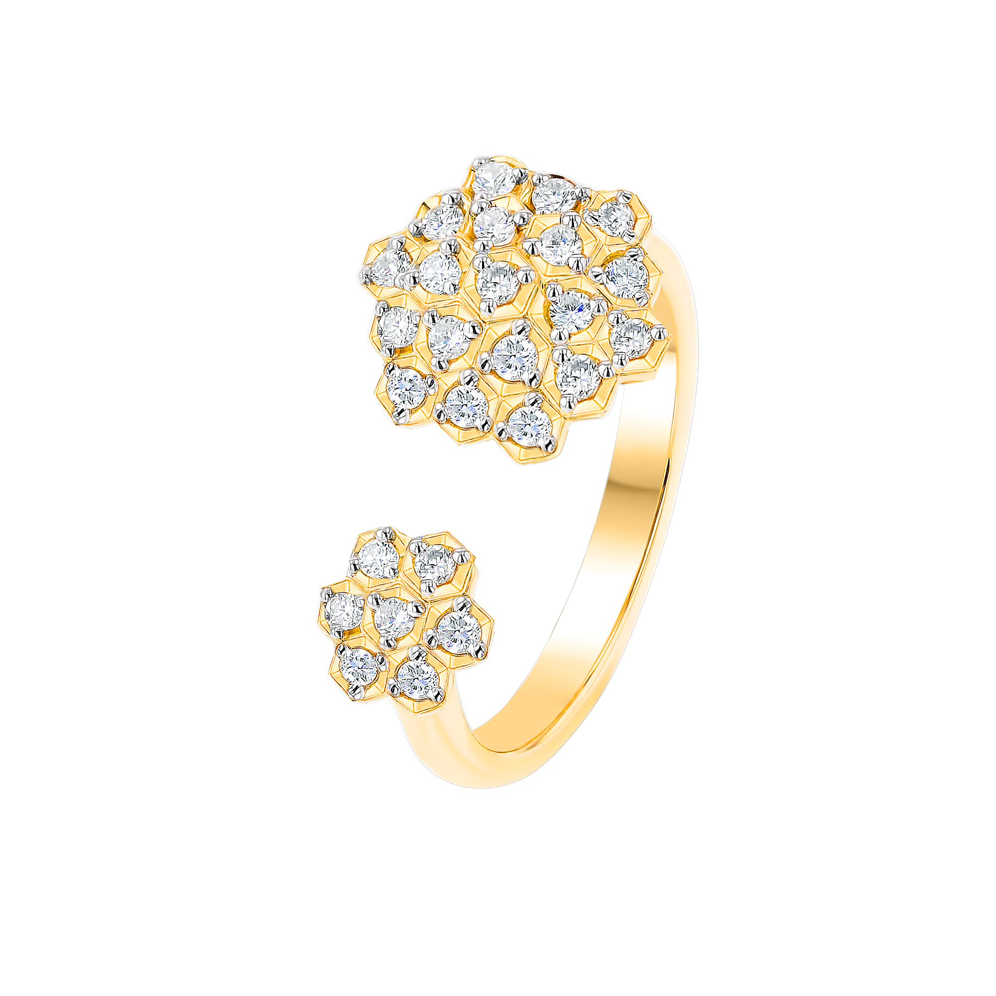 Pyramid Open Ring 18k Yellow Gold