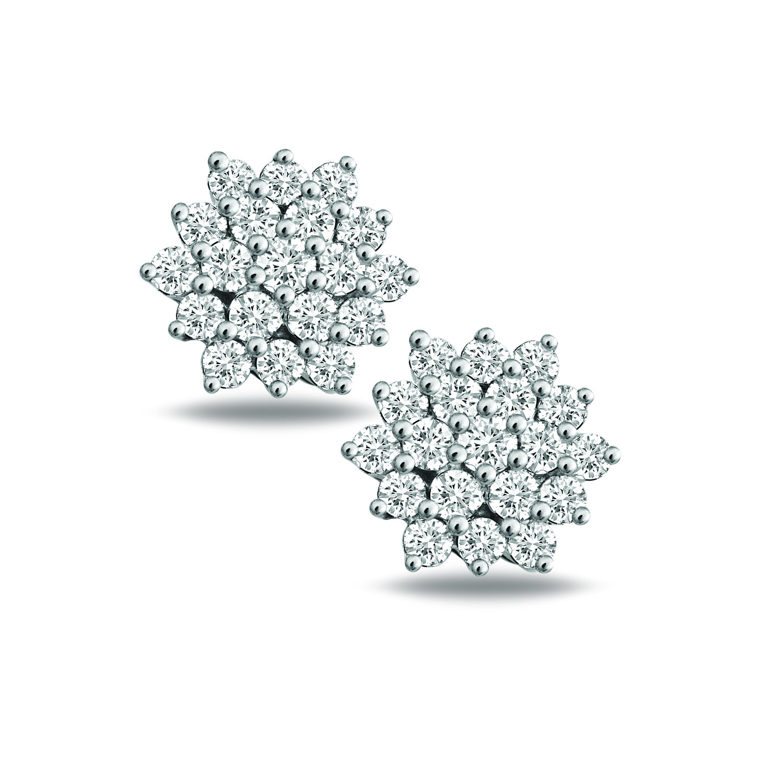 Pyramid 18k Yellow Gold Diamond Earring