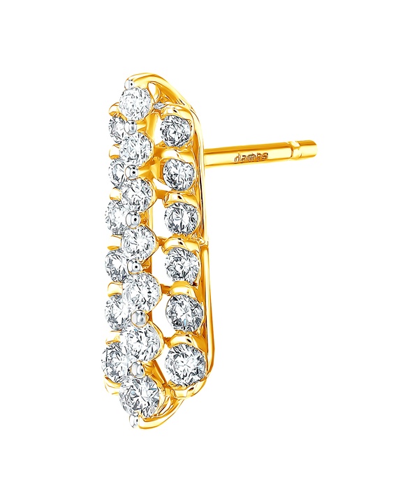 Pyramid Zenith 18k Yellow Gold Diamond Earrings