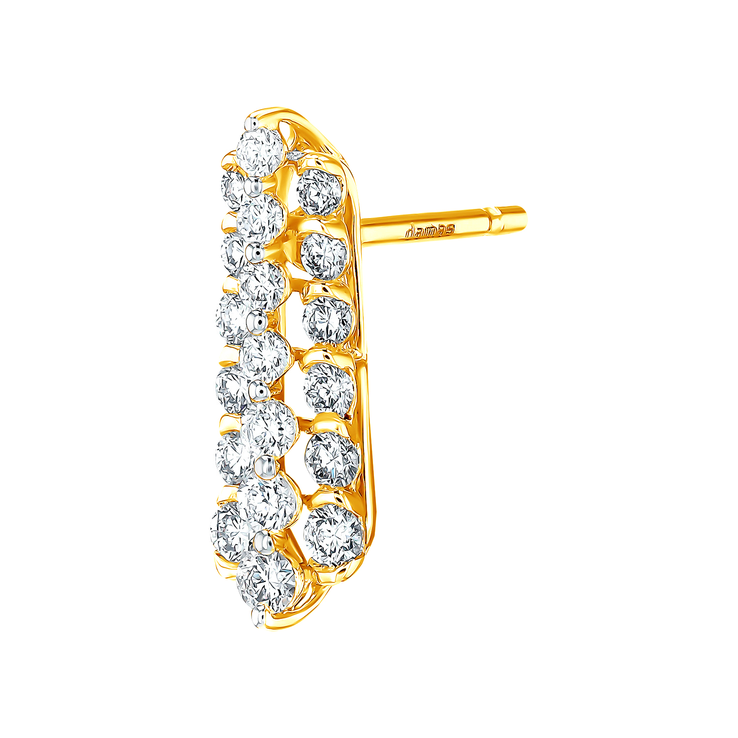 Pyramid Zenith 18K Yellow Gold Diamond Earrings