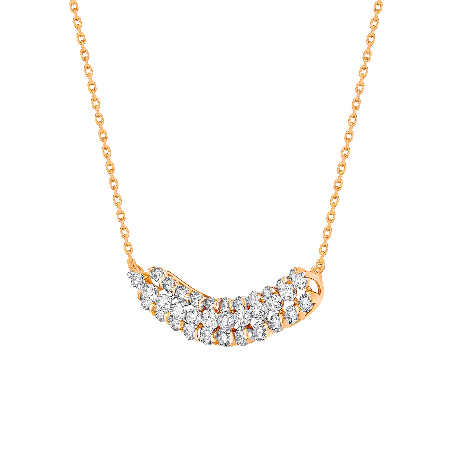 Pyramid Zenith 18k Rose Gold Necklace