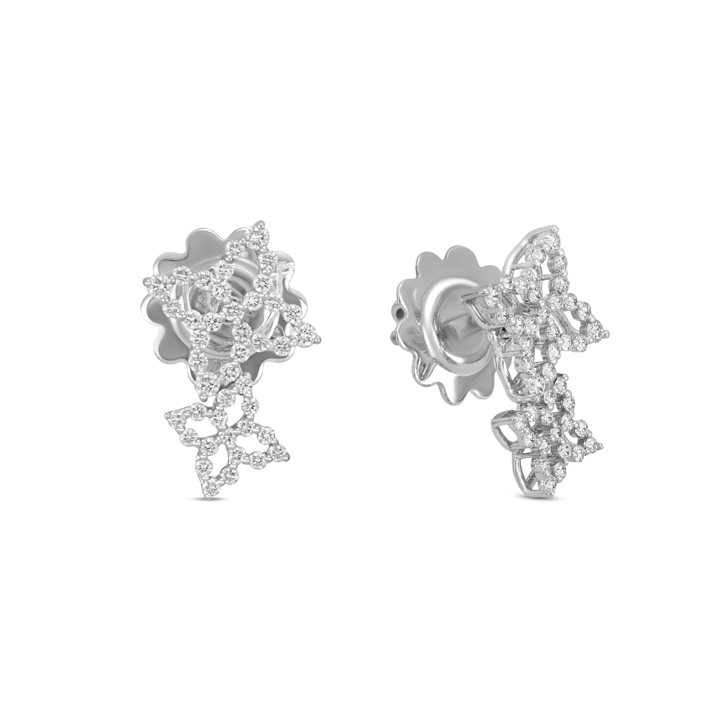 Diamond Princess Earrings In 18kt White Gold With Diamonds