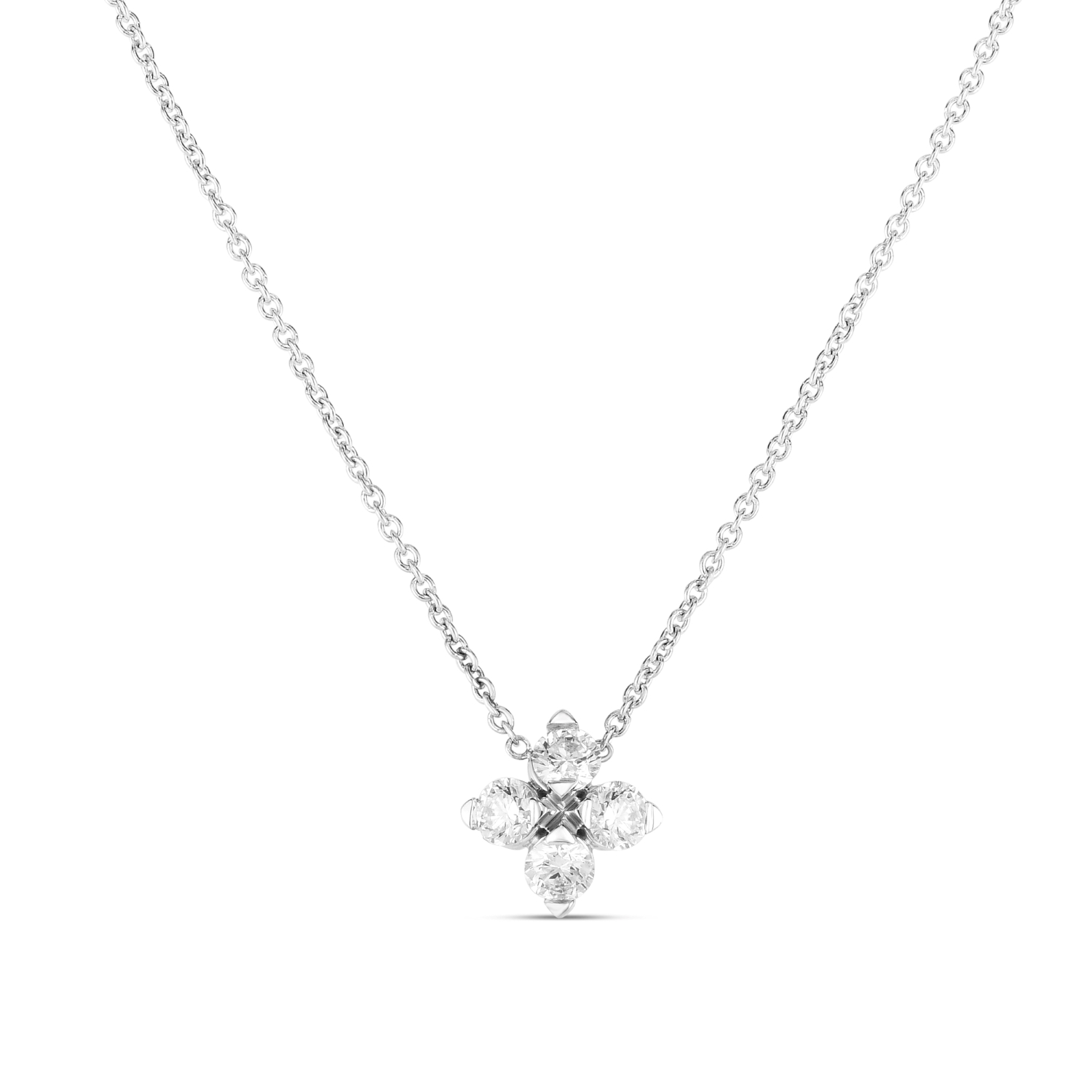 Love In Verona Necklace In 18kt White Gold With Diamonds