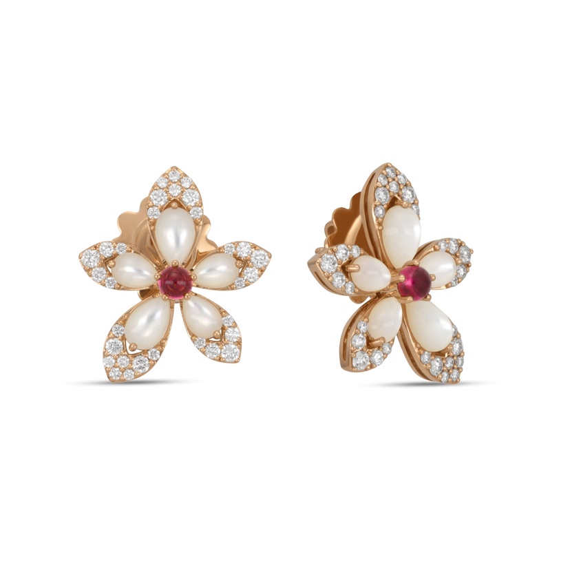 Tiarã¨ Earrings In 18kt Rose Gold With Diamonds
