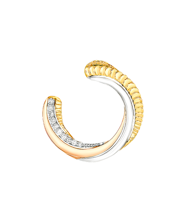 Trio 18k Yellow Rose And White Gold Earrings With Diamonds