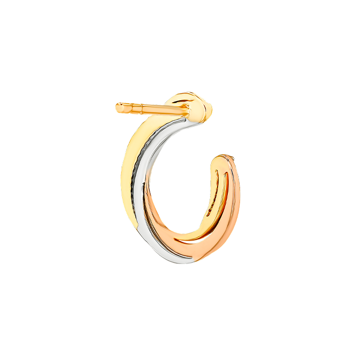 Trio 18k Yellow Rose And White Gold Earrings With Diamonds