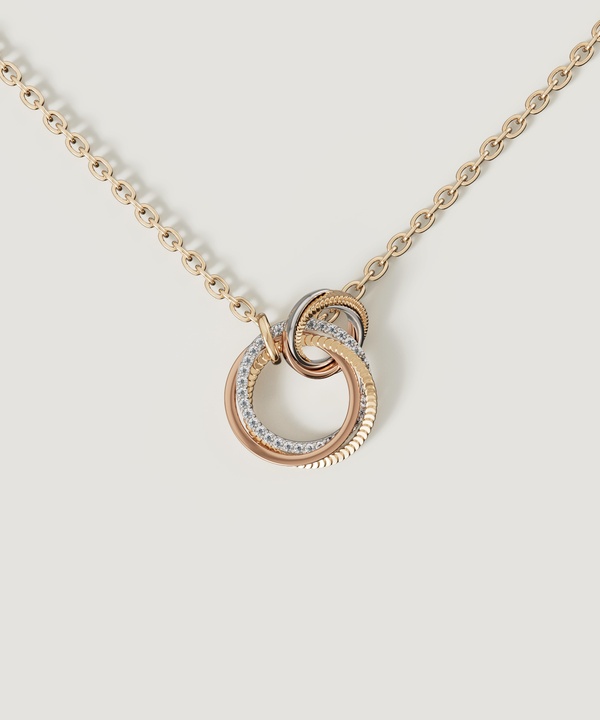 Trio Diamond Pendant
in 18k Yellow Rose & White Gold