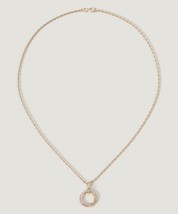 Trio Diamond Pendant In 18k Yellow Rose & White Gold