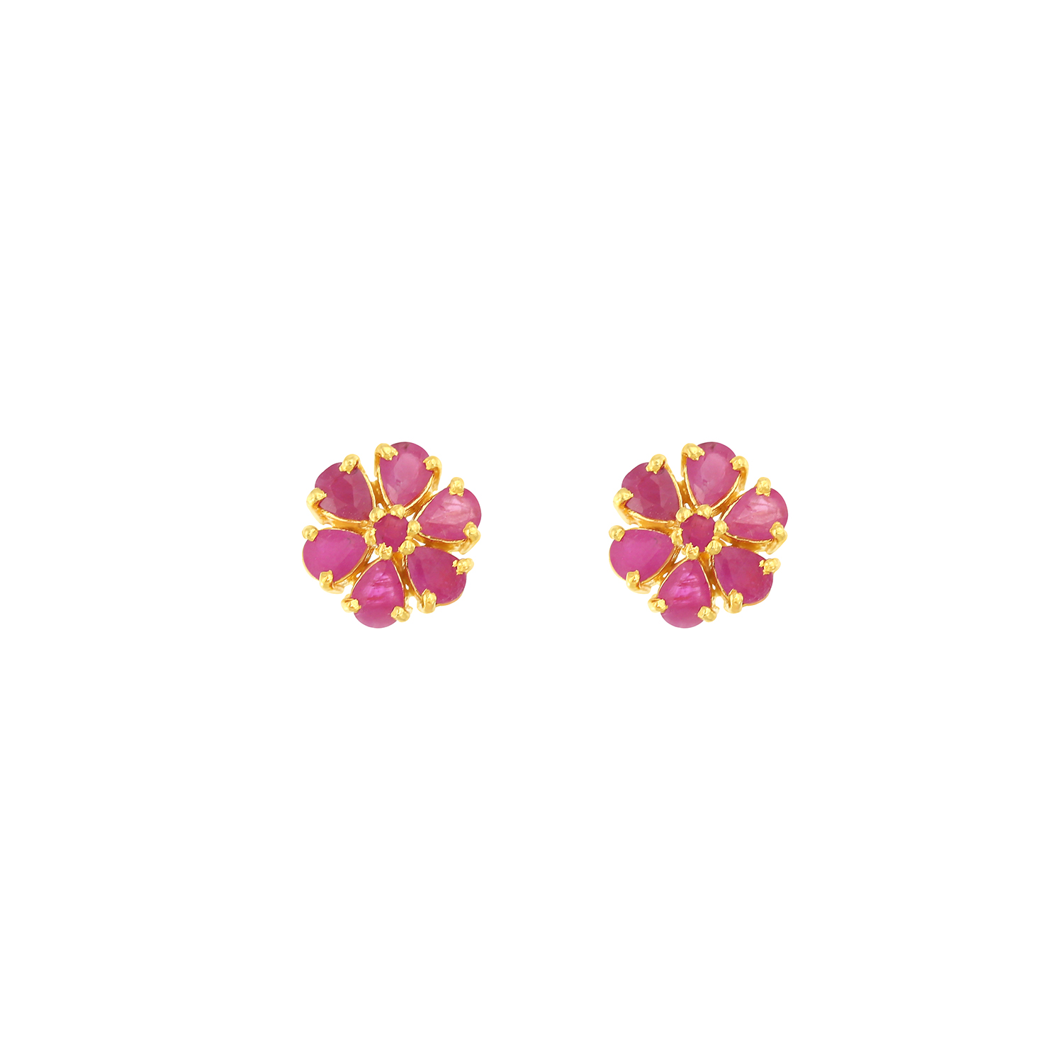 Ruby Earring in 22K Yellow Gold