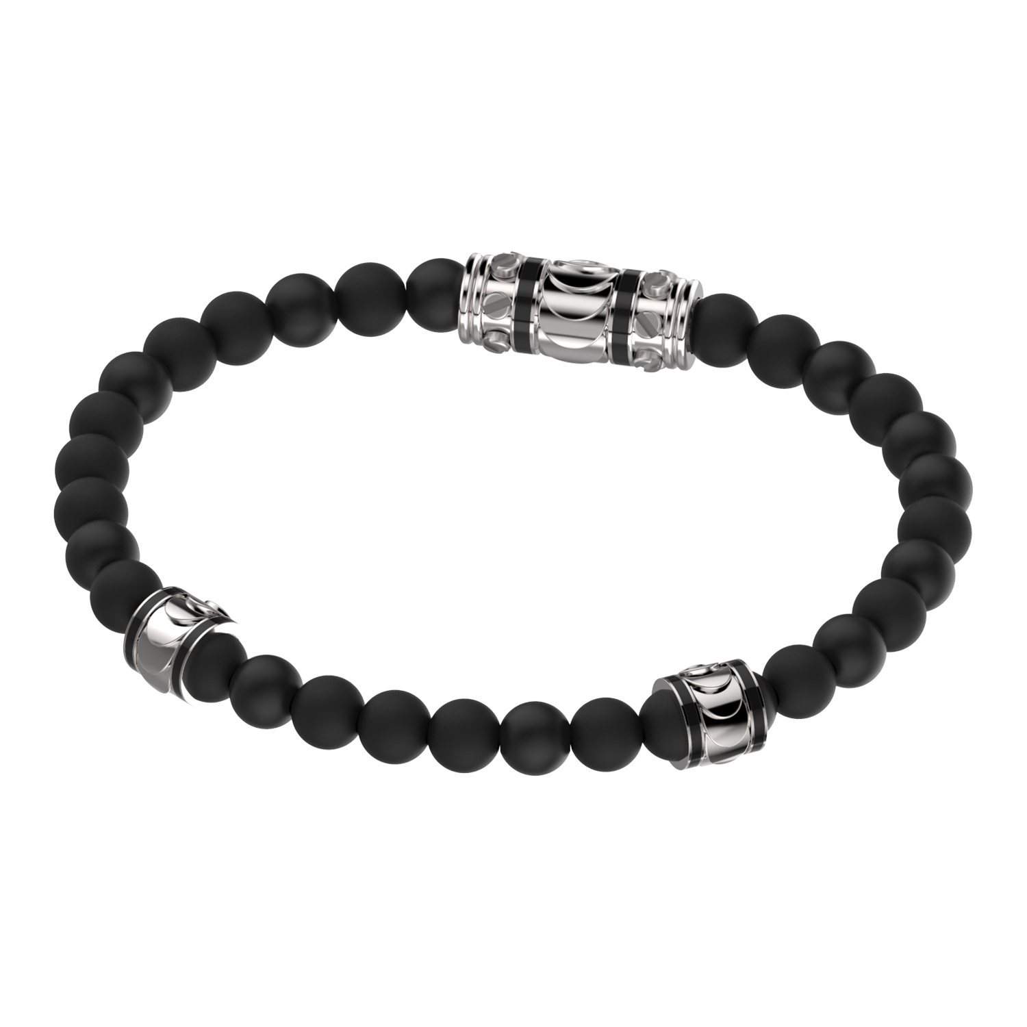 Bracelet In Silver And Black Onyx