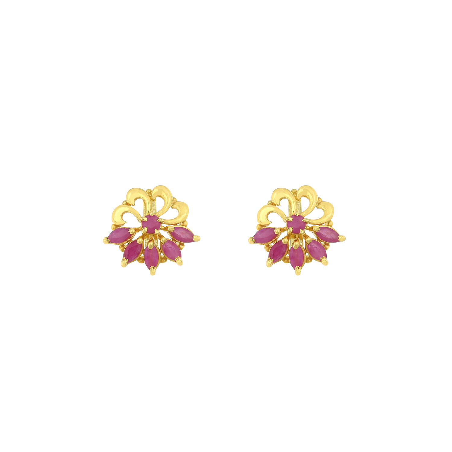Ruby Earring in 22K Yellow Gold