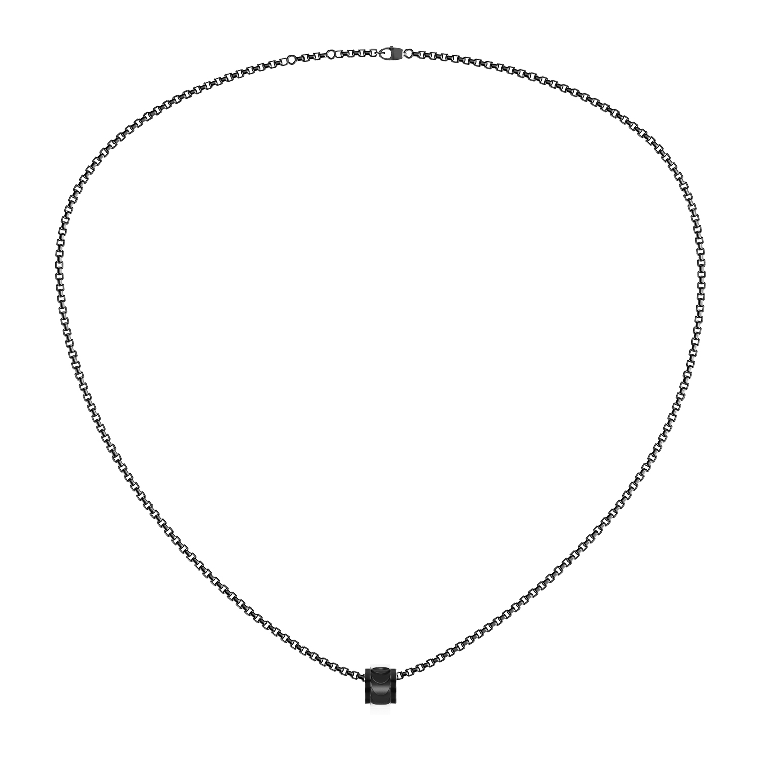 Black Necklace In Silver