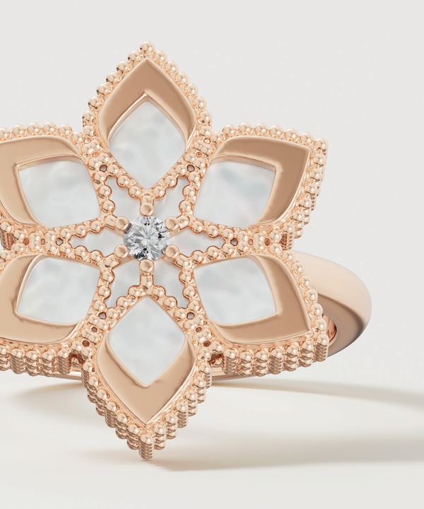 Di Mare Diamond Ring in 18K Rose Gold