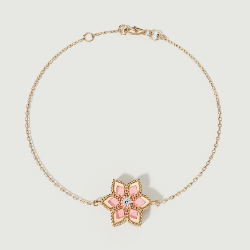 Stella D'oro Eden 18k Yellow Gold Diamond And Pink Opal Bracelet