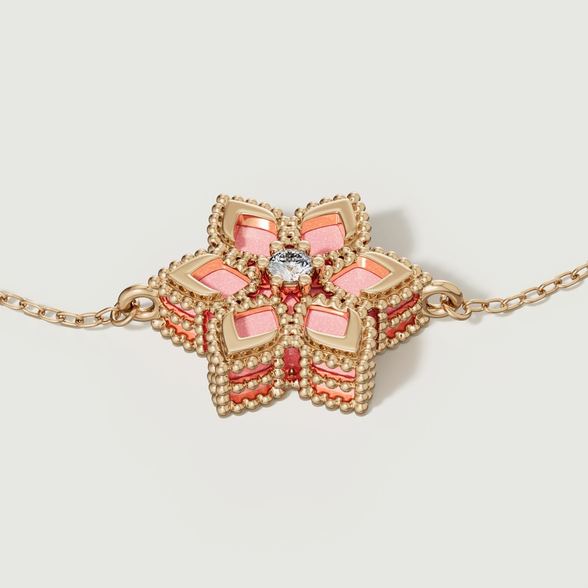 Stella D'oro Eden 18k Yellow Gold Diamond And Pink Opal Bracelet